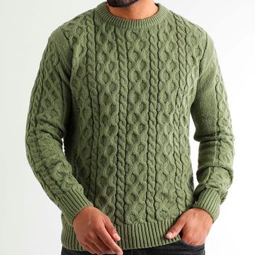 LBO - Maglione a girocollo 1432 Verde Khaki