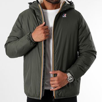 K-Way - Giacca a vento con cappuccio Le Vrai 3.0 Claude Orsetto K3118TW Verde Khaki