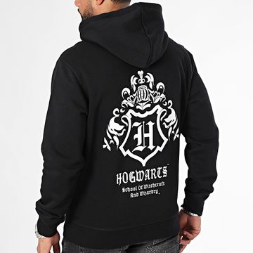 Harry Potter - Felpa con cappuccio Hogwarts bianco nero