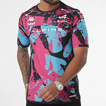 Kappa - Tee Shirt Kombat 2024 Gasly Alpine F1 361W45W Nero Rosa Azzurro