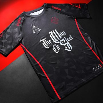 DC Comics - Maglia da collezione Uomo d'Acciaio Nero Rosso