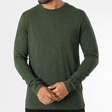 Produkt - GMS Hendrick - Maglietta tascabile a manica lunga Verde cachi scuro