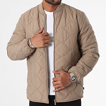 Only And Sons - Giacca con zip Art Quilt Taupe