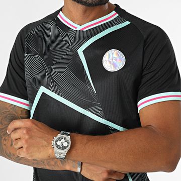 Champions League - Maglia da calcio Sublime Pro con collo a V UCL24001C Nero Verde chiaro Rosa