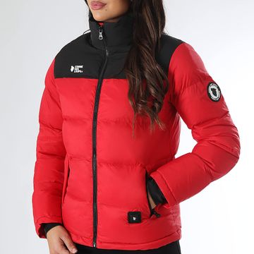 Comme Des Loups - Val Morel Cappotto riscaldato con cappuccio da donna Rosso Nero