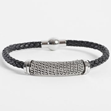 Frilivin - Bracciale nero in argento