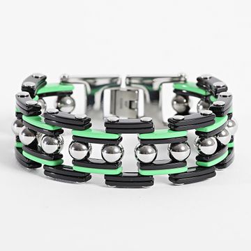 Frilivin - Bracciale in argento nero verde