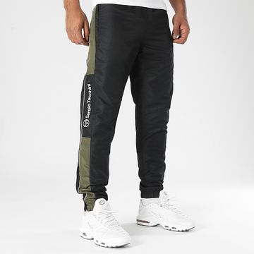 Sergio Tacchini - Abita 40814 Pantaloni da jogging a bande bianche, nero, verde e kaki