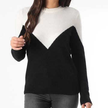 Vero Moda - Maglione Plaza Donna Bianco Nero