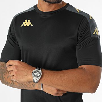 Kappa - Maglietta con strisce Gianto 351F4LW Nero Oro