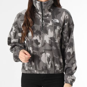 The North Face - Felpa donna Ma Fleece Print Zipped Neck A893H Camouflage Grey
