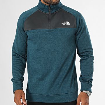 The North Face - Felpa Reaxion in pile con collo a cerniera A855L Duck Blue