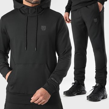 MA9 Mafia Nueve - Tuta da ginnastica Essential nera riflettente