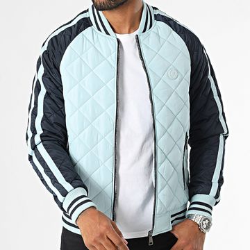 Kymaxx - Bomber blu chiaro con strisce