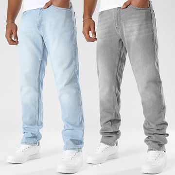 LBO - Set di 2 jeans dal taglio rilassato 2507 2402 Denim Grigio chiaro Lavaggio blu