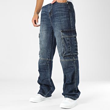 MTX - Pantaloni Cargo blu in denim dal taglio rilassato