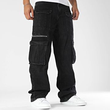 MTX - Pantaloni Cargo Jean neri dal taglio rilassato
