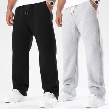 LBO - Set di 2 pantaloni da jogging grandi 1356 1357 nero grigio erica