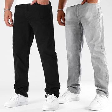 LBO - Set di 2 jeans dal taglio rilassato 0245 0248 nero grigio
