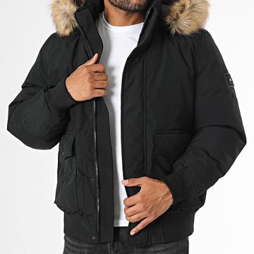 Tommy Hilfiger - Rockie 7412 Giacca con cappuccio in pelliccia nera