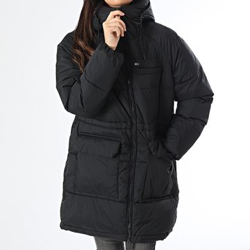 Tommy Jeans - Piumino da donna Midi Vail 8842 nero con cappuccio