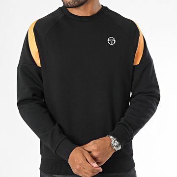 Sergio Tacchini - Diagonalley 40774 Felpa girocollo a righe Nero Arancione