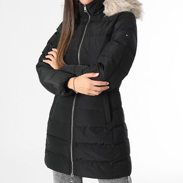 Tommy Hilfiger - Piumino Heritage da donna Tyra 3234 nero con cappuccio di pelliccia