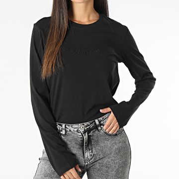 Calvin Klein - Maglietta classica a maniche lunghe da donna QS7332E Nero