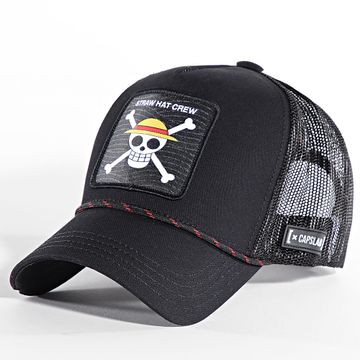 Capslab - Cappello di paglia Trucker Crew Nero