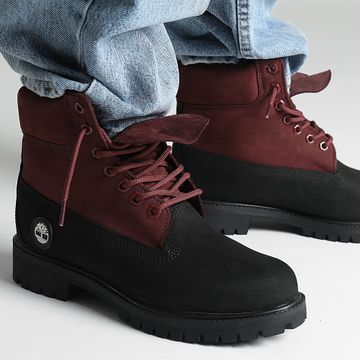 Timberland - Stivali Premium 6 In Lace Waterproof Medium A2P6W Black Nubuck Burgundy