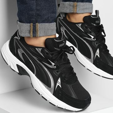 Puma - Milenio Tech Suede 393489 Nero Argento Cool Grigio Scuro Scarpe da ginnastica
