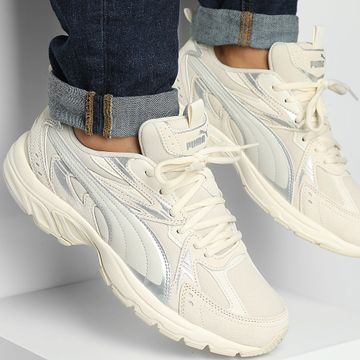 Puma - Milenio Tech Suede 393489 Neve Grigio Smerigliato Avorio Scarpe da ginnastica