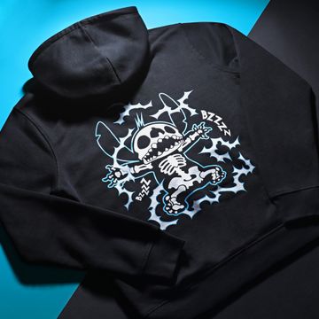 Disney - Felpa con cappuccio a punto elettrico nero azzurro