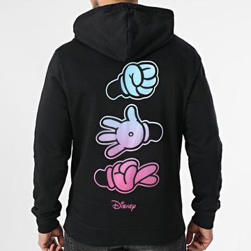 Disney - Felpa con cappuccio Hands Nero Azzurro Rosa