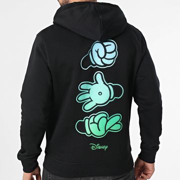 Disney - Felpa con cappuccio Hands Nero Azzurro Verde