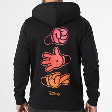 Disney - Felpa con cappuccio Hands Nero Rosso Arancione