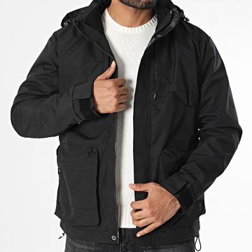 Classic Series - Parka nero con cappuccio e giacca in pile