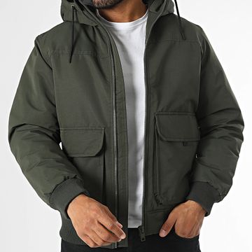 Jack And Jones - Giacca bomber con cappuccio Construct Verde scuro Khaki