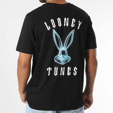 Looney Tunes - Tee Shirt Oversize Large Bugs Bunny Worldwide Back Neon Nero Blu