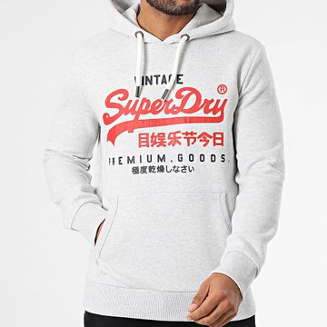Superdry - Duo Vintage Logo Felpa con cappuccio M2013687A Grigio erica