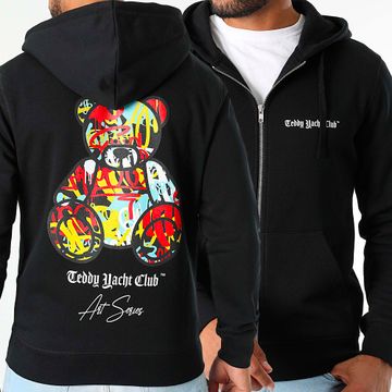 Teddy Yacht Club - Art Series Felpa con zip e cappuccio nero