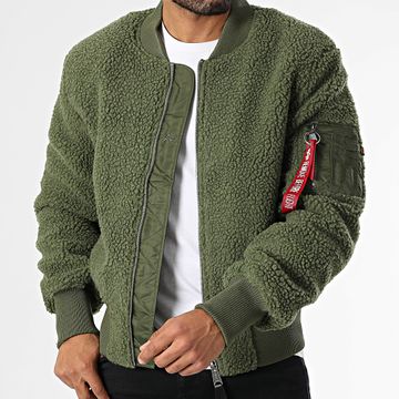 Alpha Industries - MA-1 Teddy Giacca Bomber in Pile 108102 Verde Khaki