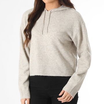 Only - Felpa con cappuccio Rue Beige Donna