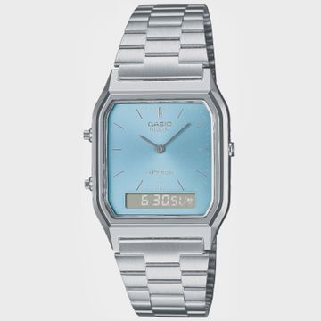 Casio - Orologio vintage AQ-230A-2A1MQYES argentato blu chiaro