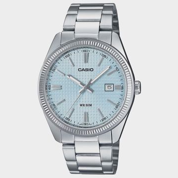 Casio - Orologio da polso MTP-1302PE-2AVEF Argentato Azzurro