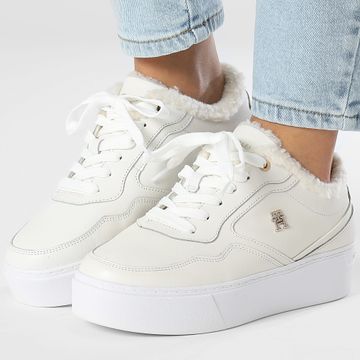 Tommy Hilfiger - Scarpe da ginnastica donna Essential Platform 8349 Ancient White