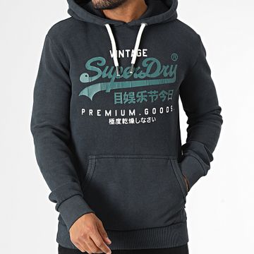 Superdry - Duo Vintage Logo Felpa con cappuccio M2013687A Grigio antracite