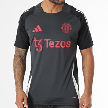 Adidas Sportswear - Maglia da calcio a strisce del Manchester United IS8086 Grigio antracite Nero
