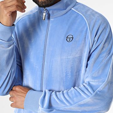 Sergio Tacchini - Sergio 40723 Top felpato con zip azzurro