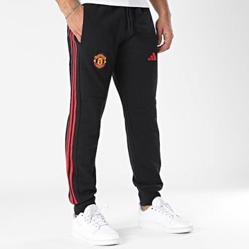 Adidas Sportswear - Pantaloni da jogging a fascia del Manchester United IT4179 Nero